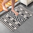 thumbnail image 4 of Boho Black and White Diamond Central Ethnic Pattern Bathroom Rugs Mat,Non Slip Microfiber Bathroom Rug,Rubber Backing,Soft Bathroom Mats for Bathroom Floor,Tub and Shower,20x32in(50x80cm), 4 of 5