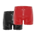 thumbnail image 3 of Men Sexy Zip Underwear Trunks Wet Look Bulge Pouch Low Rise Boxer Briefs Shorts, 3 of 4