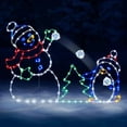 thumbnail image 2 of Kripyery Christmas Light String Figurine Ornament Penguin Fun Animated Snowball Fight Active Frame Decor Snowman LED Night Light Luminous Indoor Outdoor Party Garden Lawn Figurine, 2 of 8