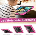 thumbnail image 5 of Dteck for iPad Air 5/Air 4 10.9 Case 2022 2020, iPad Pro 11 Case 2022 2021 with Built-in Screen Protector, Heavy Duty Shockproof Case with Rotatable Hand Strap/Kickstand/Pencil Holder,Rose+Black, 5 of 7