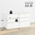 thumbnail image 5 of Prepac Astrid 6 Drawer Wooden Double Dresser, 15.5" x 47.5" x 26.85", White, 5 of 14