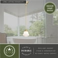 thumbnail image 5 of Huntley LED Compatible Gold Brass Farmhouse Mini Pendant Ceiling Light White Schoolhouse Glass, 5 of 12