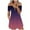 Purple Womens Summer Dress, variant on Beach Dresses for Women Casual Summer, Women's Summer Sundress Casual Gradient Spaghetti Chain Strap Dress Cold Shoulder Zipper Deep V Neck Swing Midi Dresses