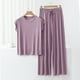 thumbnail image 2 of Conjunto de pijama holgado para mujer: camiseta de manga corta y pantalones con cordón, poliéster y spandex, para todas las estaciones, tallas M-XXL., 2 of 7