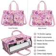 thumbnail image 2 of Floral Canvas Tote Bag for Women with Compartments, Large Cute Flower Teacher Student Shoulder Bag Nurse Purses Crossbody Bags Work Laptop Book Bag Satchels Handbags, 2 of 6