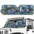 thumbnail image 2 of Yuyamidu Shark Driving Windshield Sun Visor Foldable Sunshade Reindeer Car Sun Shield for 2007-2018 Jeep Wrangler JK JKU & 1997-2006 Jeep Wrangler TJ LJ, 2 of 7