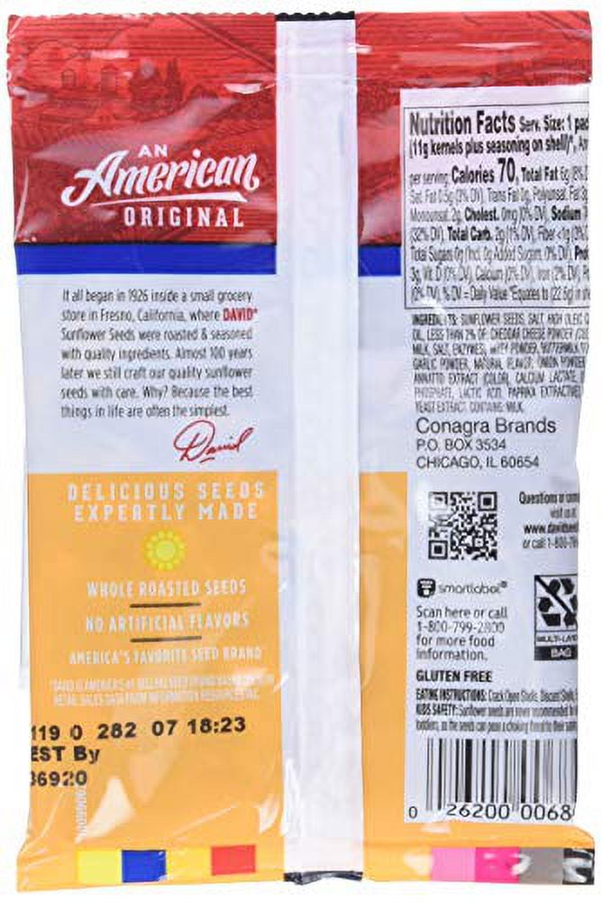 David Seed Sunflower Seeds, Nacho Cheese, 0.8 Ounce, 36 count