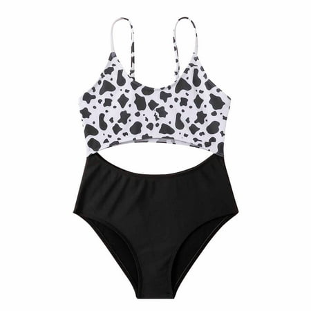 

Utoimkio Girl s Swimwear Clearance Baby Girls Swimwear Children s Swimsuit Cow Printing Sleeveless Surfing One-piece Swimsuit Bathing Suit Swimming Suit