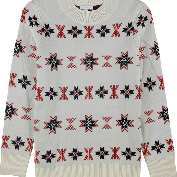 Charter Club Womens Mock-Neck Snowflake Knit Sweater