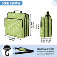 thumbnail image 3 of Zipper Binder with Shoulder Strap 2 inch 3 Ring Waterproof File Folder Organizer Bag 500 Sheet White Flowers and Leaves, 3 of 8