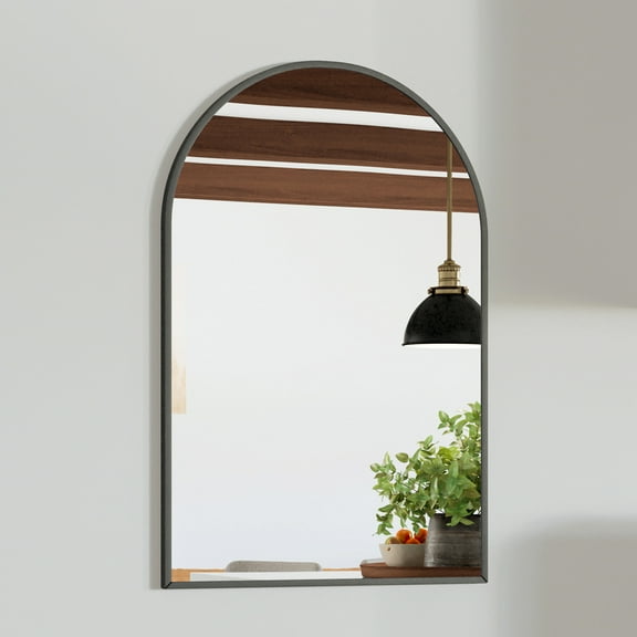 Design House Maeve Arch Wall Accent Mirror with Black Frame, 36" x 24"