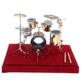 thumbnail image 2 of Kit de Batería de Cobre en Miniatura, Modelo de Pantalla de Instrumentos Musicales, Accesorio de de Acción para Decoración de, 2 of 8