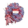 thumbnail image 2 of Nkmbld 4th of July Wreath, Patriotic Wreaths Independence Day Flag Garland Red White Blue Flower Wreath for Memorial Day Flag Day Indoor Outdoor Decor, 2 of 8
