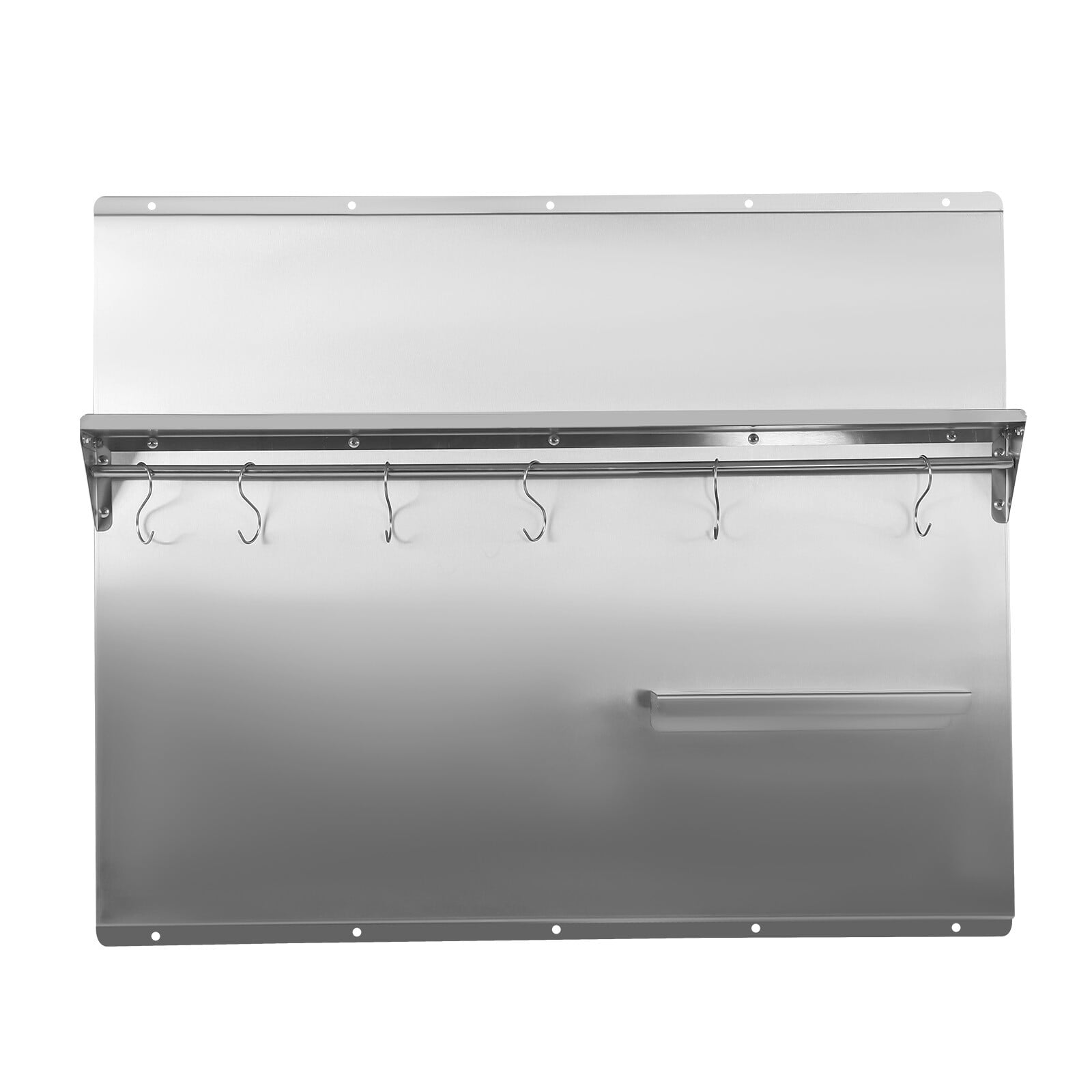 Range Backsplash with Built-in Storage Shelf, Stainless Steel Kichen Range Hood Wall Shield, Splash Plate