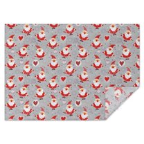 Gray Christmas Santa Pattern Rectangle Tablecloth 60"x84",Waterproof Polyester Rectangle Table Cloth, Wipeable Spillproof Polyester Tablecloth for Dining, Camping, Indoor and Outdoor