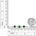 thumbnail image 4 of Gem Stone King 925 Sterling Silver and 10k Yellow Gold Green Nano Emerald Blue Sapphire and White Lab Grown Diamond Bracelet for Women (3.50 Cttw, Round 7MM and 6MM, 6.5/7/7.5 inch, Made in Italy), 4 of 4