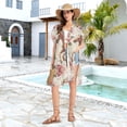 thumbnail image 5 of Beach Vacation Clothes Kimono Cardigan Loose Swimsuit Cover Up for Women Running Horse and Rose M, 5 of 6