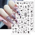 thumbnail image 2 of Calcomanías 3D para uñas calcomanías serpiente negra sangre arañazos payaso ojos de Halloween tatuaje diseño deslizante invierno manicura decoración SAF792 Tan Jianjun unisex, 2 of 2