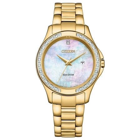 Citizen Women's Eco-Drive Dress Classic Gold-Tone Diamond Watch - EW2642-59D