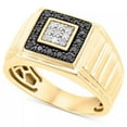 thumbnail image 2 of 1/3Ct Black Diamond Men's Anniversary Wedding Ring Polished Band Yellow Gold, 2 of 2