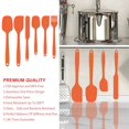 thumbnail image 4 of Taihexin Silicone Spatula Set of 6, Food Grade Rubber Spatulas and Cooking Utensils, Heat-Resistant Kitchen Non Stick Utensils for  Cooking, Baking, Mixing, Scraping, BPA-Free, Dishwasher Safe(Orange), 4 of 7
