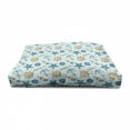 thumbnail image 3 of Nautical Pet House, Marine Sea Striped Background with Anchor Wheel Starfish Seashell, Outdoor & Indoor Portable Dog Kennel with Pillow and Cover, 5 Sizes, Blue and Apricot, by Ambesonne, 3 of 4