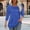 Blue, variant on Pxiakgy Hot Sale!! 3/4 Length Sleeve for Womens Tops Casual Shirts Ruffle Pleated Fasion Trendy Summer Blouses Women's Fall/Winter Crew Neck Seven Point Sleeve Line Pleated Top On Chest Blue Xl