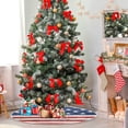thumbnail image 4 of FMSHPON 4th of July Patriotic StarsStripes on Wood Xmas Christmas Tree Skirt Stand Mat for Holiday Party Decoration Indoor Outdoor 48 inches, 4 of 6