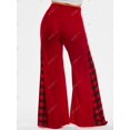 thumbnail image 4 of Pantalones Acampanados de Talla Extra Terciopelo a Cuadros Rosegal  Pantalones de talla grande, 4 of 5
