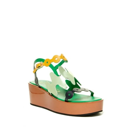 Designer Platform - Ivy Kirzhner Figaro Menthol Colorful Designer Platform Flatform Wedge Sandal (7)