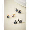 thumbnail image 3 of 6Pcs 3 Colors Stainless Steel Evil Eye Stud Earrings for Men with Resin Mixed Color 8mm 2pcs/color, 3 of 4