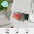 thumbnail image 4 of Martha Stewart Weston Stackable White Engineered Wood Boxes with Drawers, Office Desktop Organizers, Set of 3, 4 of 12