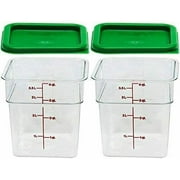 Cambro Polycarbonate Square Food Storage Containers 4 Quart With Lid - Pack of 2