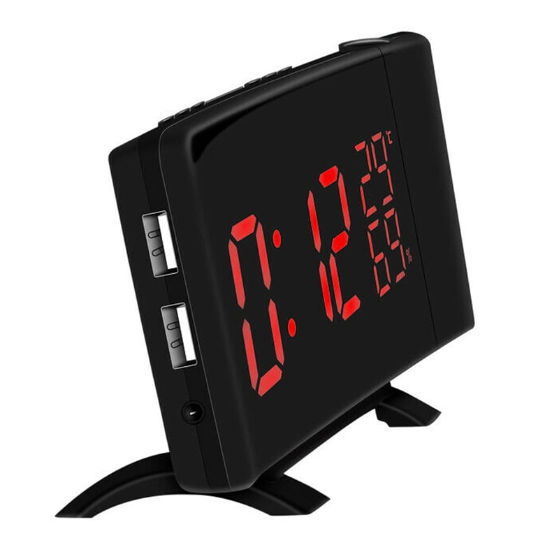 LCD Digital LED Projector Projection Snooze Alarm Clock Radio Timer Backlight hf 