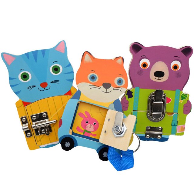 Montessori Toys Activity Busy Board Baby Game for Toddlers 1-3-5 years Locks Latch Kids baby Learning Child Toy Gift heqiyong LED