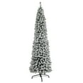 thumbnail image 2 of Nearly Natural 7ft Flocked Pencil Artificial Christmas Tree in White, 2 of 6