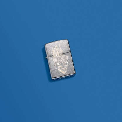 Zippo Lighter - Customized Engraved Message Windproof Skull Castle Design 46477
