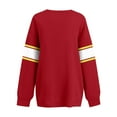 thumbnail image 4 of Women's Loose and Comfortable Letter V-Neck Sportswear Long Sleeve Sweatshirt with Football Print for Sporty Style,Deep Red,M, 4 of 8