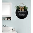 thumbnail image 4 of Farmhouse Bathroom Wall Decor - Rustic Framed Round Wooden Sign - Vintage Decoration for Toilet Washroom Restroom - 11 x 11 inch (Bathroom Rules), 4 of 5