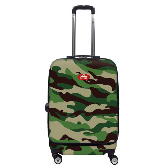 Nuki 020024 Front Accessible Luggage Lightweight Spinner, Camouflage  Green - 24 in. - Walmart.com