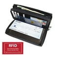 thumbnail image 2 of RFID Signal Blocking Genuine Leather Checkbook Secretary Accordion Wallet 2 Zipper Clutch Credit Card Organizer, 2 of 11