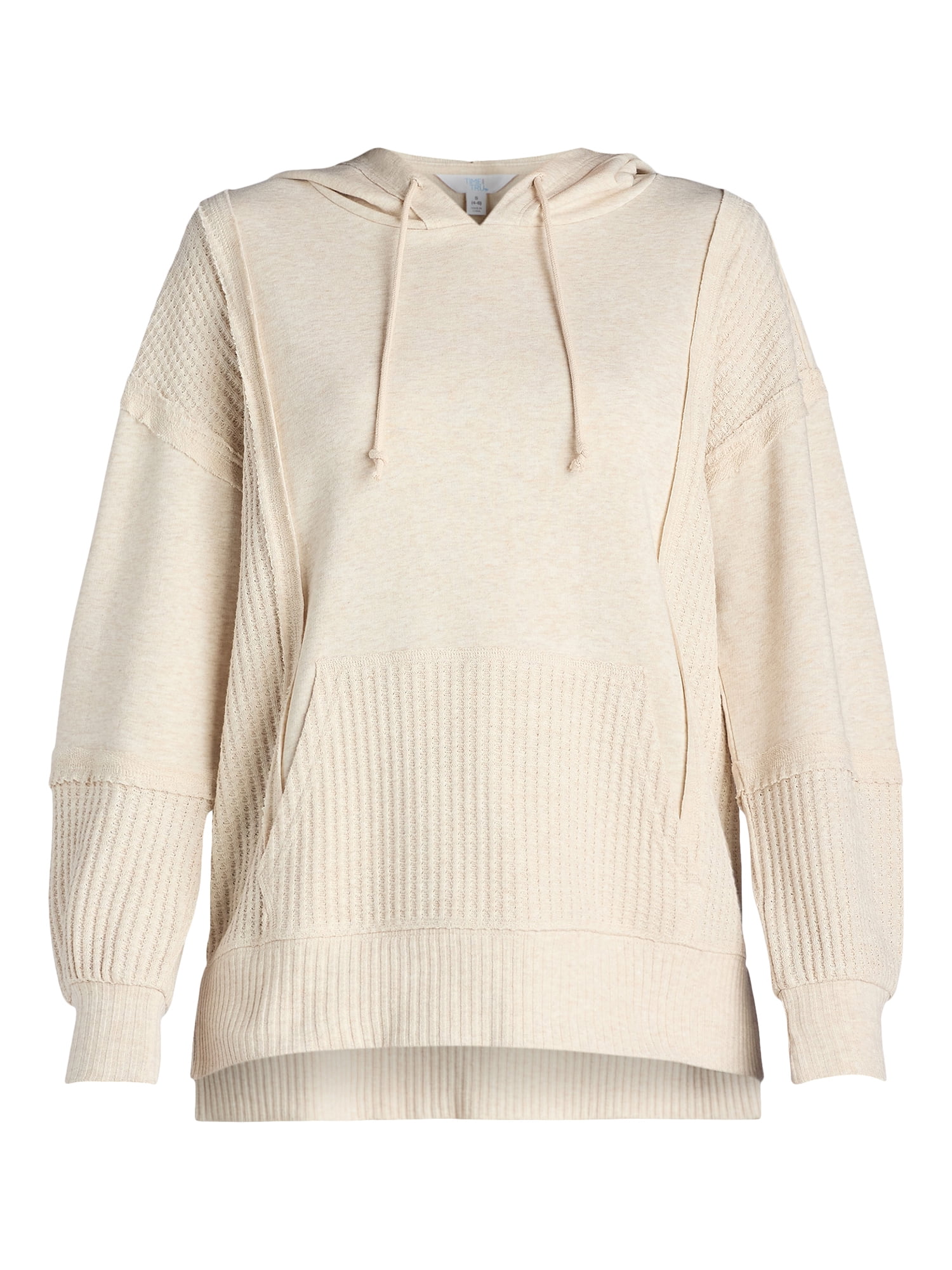 Time And Tru Women's Waffle Hoodie, Sizes XS-XXXL