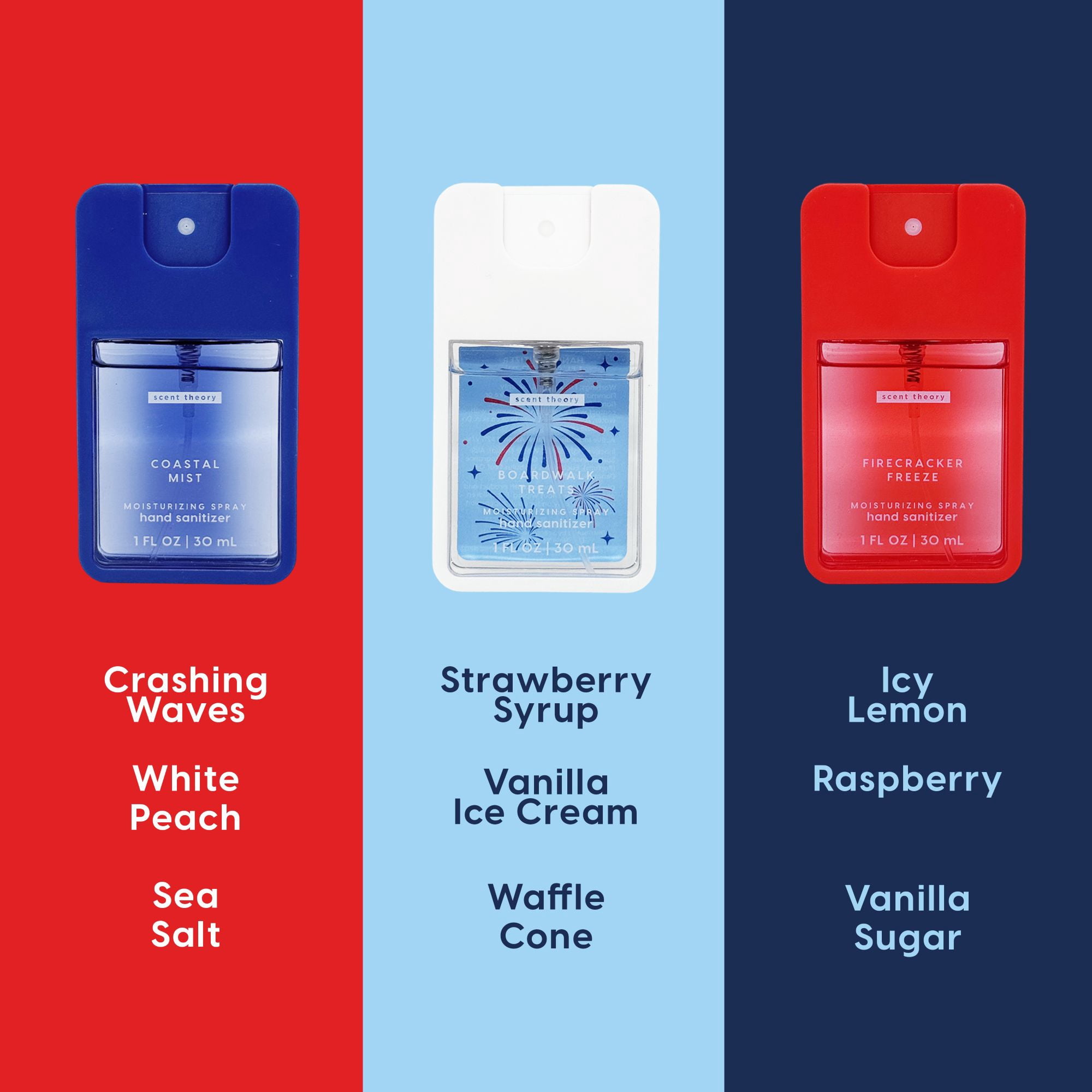 Scent Theory Limited Edition Americana Hand Sanitizer Spray Gift Set, 3 Piece