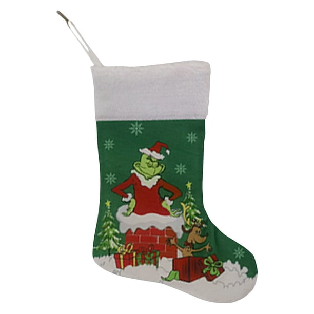 Grinch Decor Grinch Christmas Decorations Bathroom Grinch Christmas Decorations Christmas Decorative Socks Plush Christmas Socks Christmas Socks Kids Christmas Gift Bags Candy Socks Gift Bags