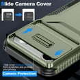 thumbnail image 4 of Compatible with iPhone Air Phone Case,With Sliding Camera Cover,2-in-1 Heavy Duty Design,Rugged Non-Slip Shockproof Anti-Scratch Protection Anti-fall Durable Phone Case,Darkgreen, 4 of 7