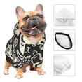 thumbnail image 3 of Fotbe Abstract Cat Faces Pattern Print Small Dog Sweater Hoodies Pet Grey Hooded Soft Fleece Sweatshirts with Pocket Fall Winter Puppy Cat Sweaters Warm Clothes-X-Large, 3 of 7
