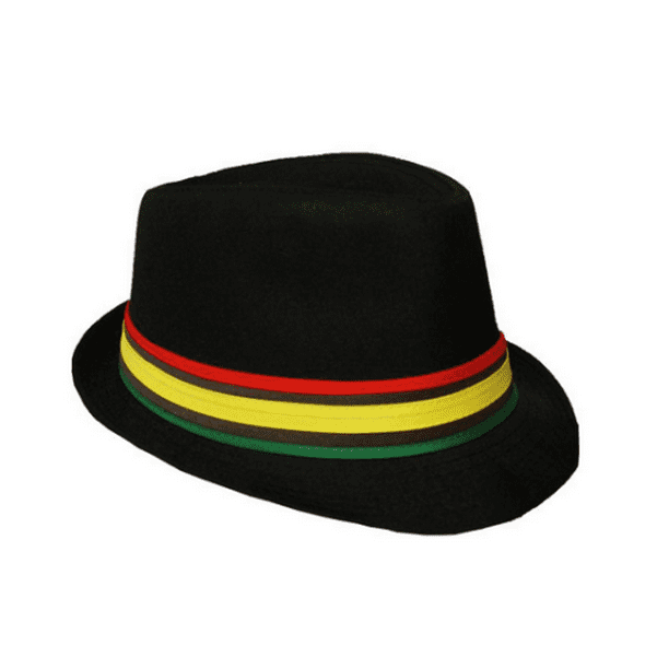 Rasta Color Fedora Adult Hat M/L One Size Gangster Trilby Cuban Style Reggae - Walmart.com