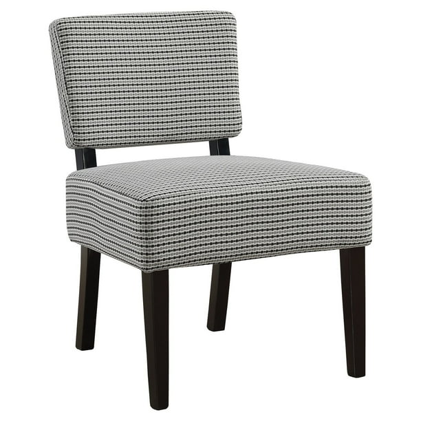 Accent Chair - Light Grey / Black Abstract Dot Fabric ...