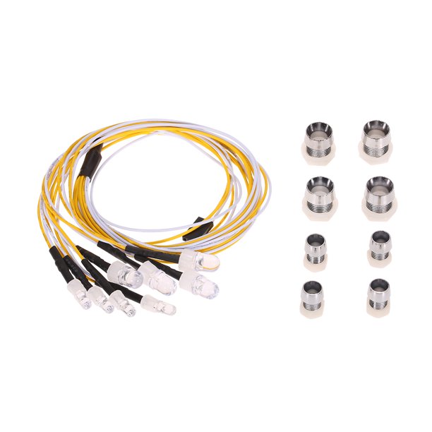 Accesorios RC 8 LED Kit 2 blanco 2 rojo 4 amarillo para 1/10 1/8 HSP Redcat RC 4 WD Tamiya Axial SCX10 D90 HPI Tomshoo Accesorios RC