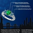 thumbnail image 2 of Gem Stone King 925 Sterling Silver Green Nano Emerald and Persian Blue Moissanite Filigree Style 3 Stone Ring for Women (1.65 Cttw, Oval 8X6MM and 6X4MM) (Size 7), 2 of 6